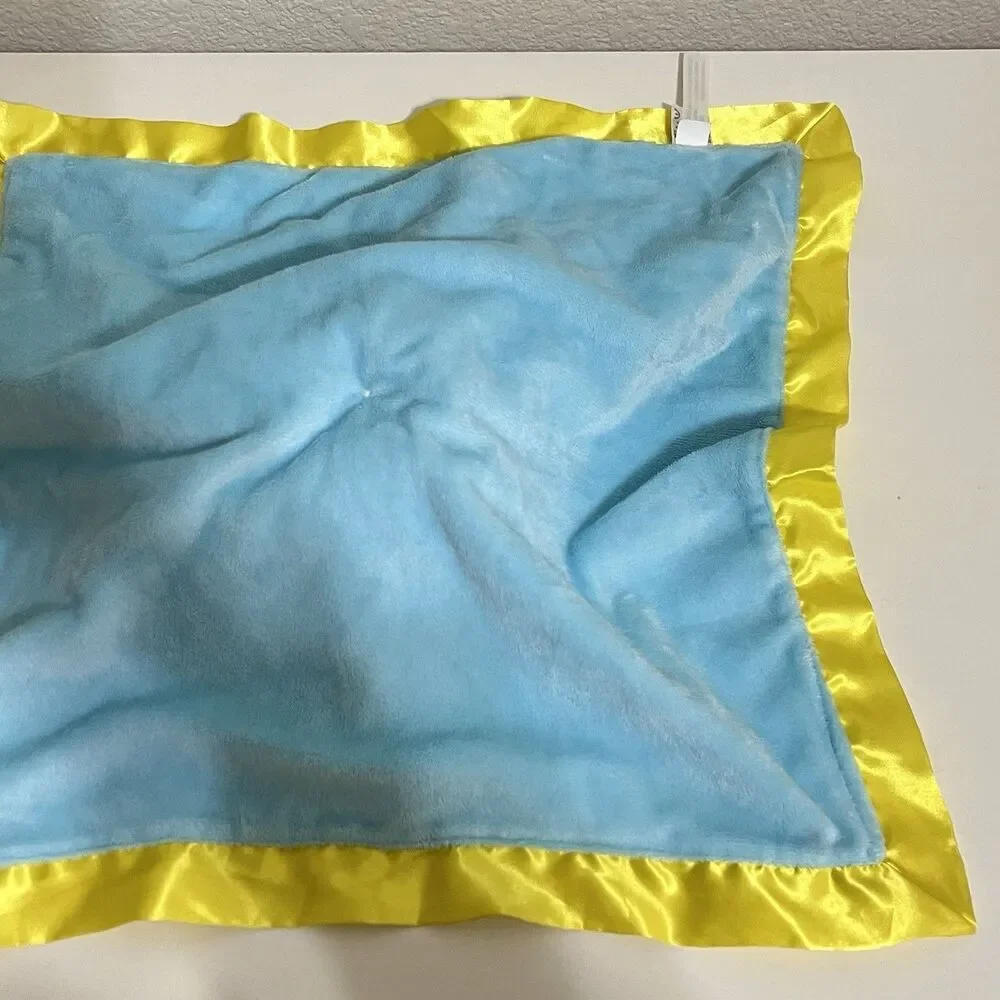 Goodnight Moon Bunny Security Blanket Lovey Lovie Blankie Blue Satin Trim